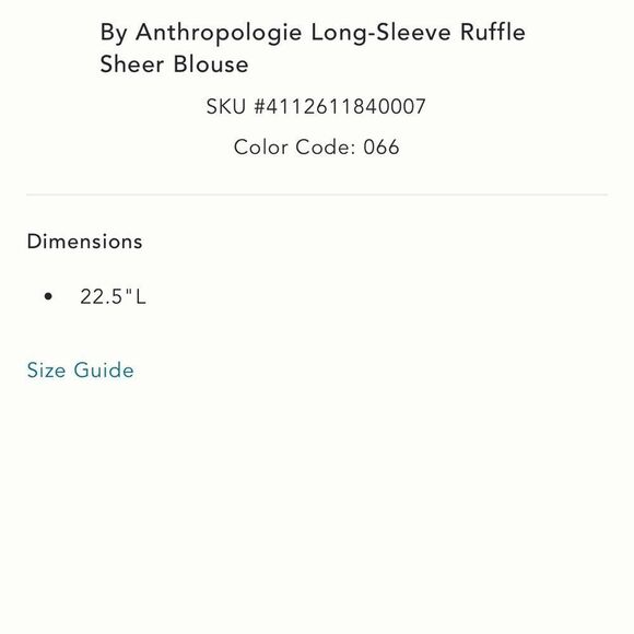 By Anthropologie Sheer Ruffle Blouse in Pink NWOT - Picture 6 of 9